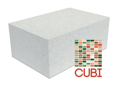 Блок газосиликатный для малоэтажного строительства CUBI (ЕЗСМ), ровный, плотностью D500, шириной 300 мм, длиной 625 мм, высотой 250 мм.  
