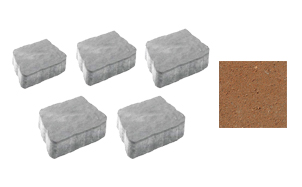 Плитка тротуарная, в комплекте 5 камней, Антик 3А.6, оранжевый, завод Выбор