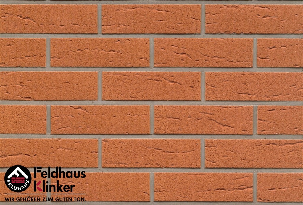 Клинкерная фасадная плитка Feldhaus Klinker R227 Terracotta rustico рельефная NF9, 240*9*71 мм